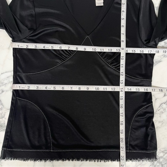 Vintage Y2K Liz Claiborne Womens Top Black Long Sleeve Witchy Fairy Grunge Goth - Picture 8 of 10